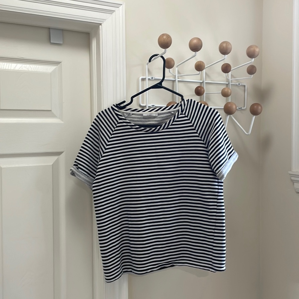 Cos - Classic Nautical Style Striped Shirt - Black White - Small